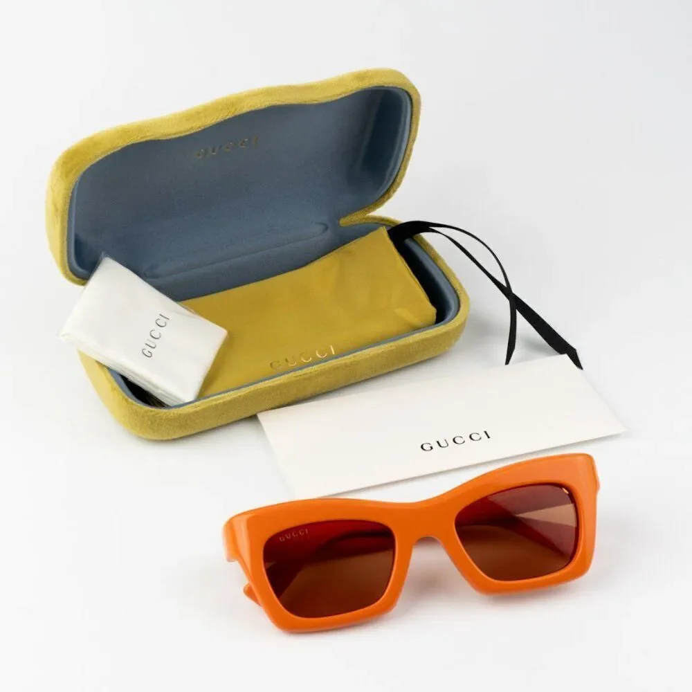 SALE! NEW Gucci GG1773S 004 Orange Brown Cat Eye Unisex Sunglasses